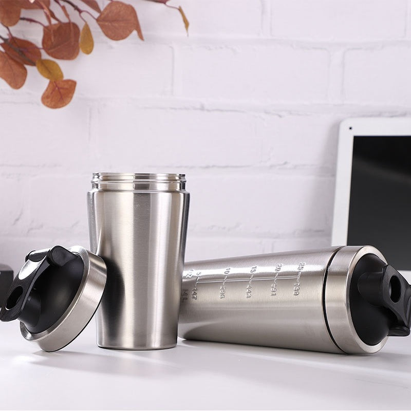 Evonouk Stainless Steel Protein Shaker Bottle