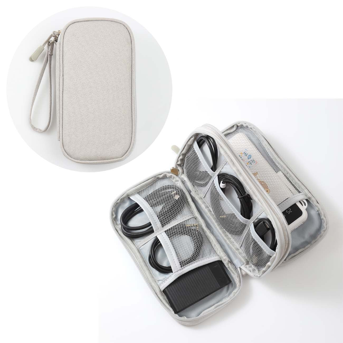 Digital storage bag for electronics and accessories in grey– Evonouk