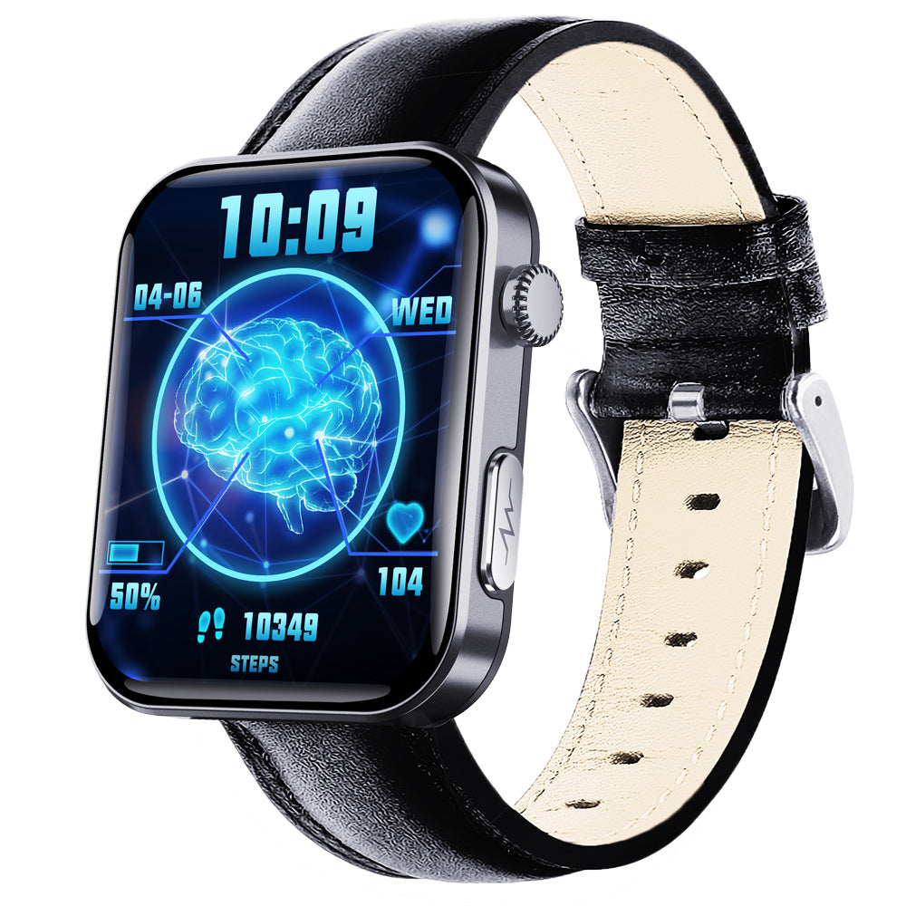 Evonouk Smartwatch – Fitness & Health Tracker - Black Leather