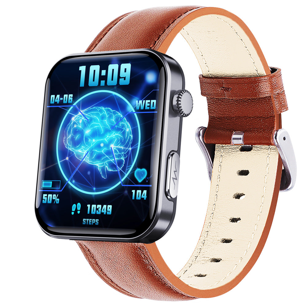 Evonouk Smartwatch – Fitness & Health Tracker - Brown Leather