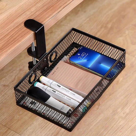 Mesh Desk Organizer with Swivel Drawer & Clamp | Evonouk