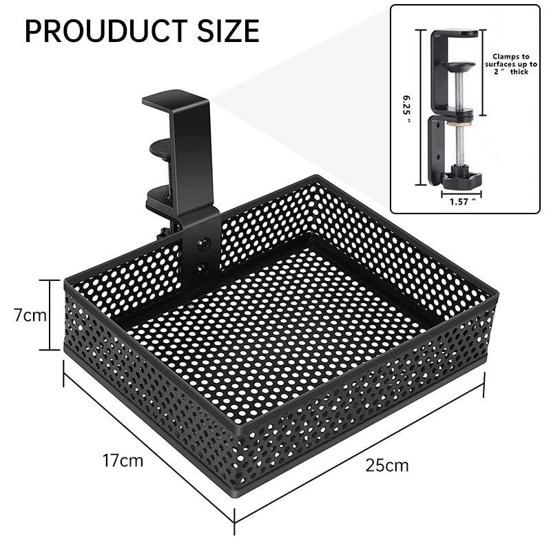 Mesh Desk Organizer with Swivel Drawer & Clamp | Evonouk
